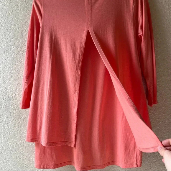 elliptical peach coral loose vacation 3/4 sleeve soft classic spring Lagenlook - Picture 11 of 12
